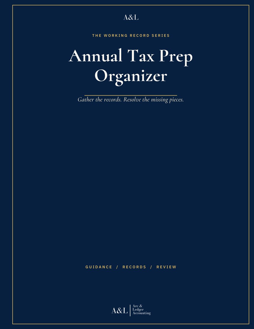 Annual Tax Prep Organizer front cover