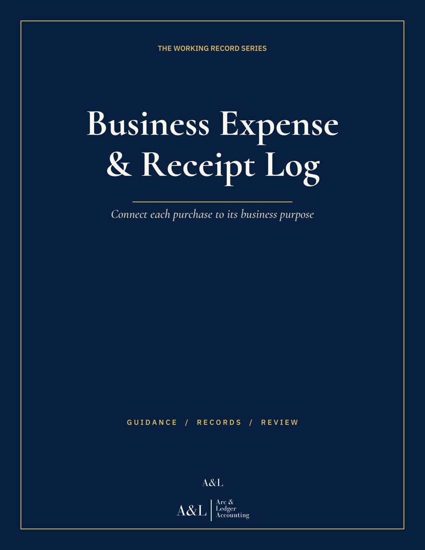 Business Expense & Receipt Log front cover
