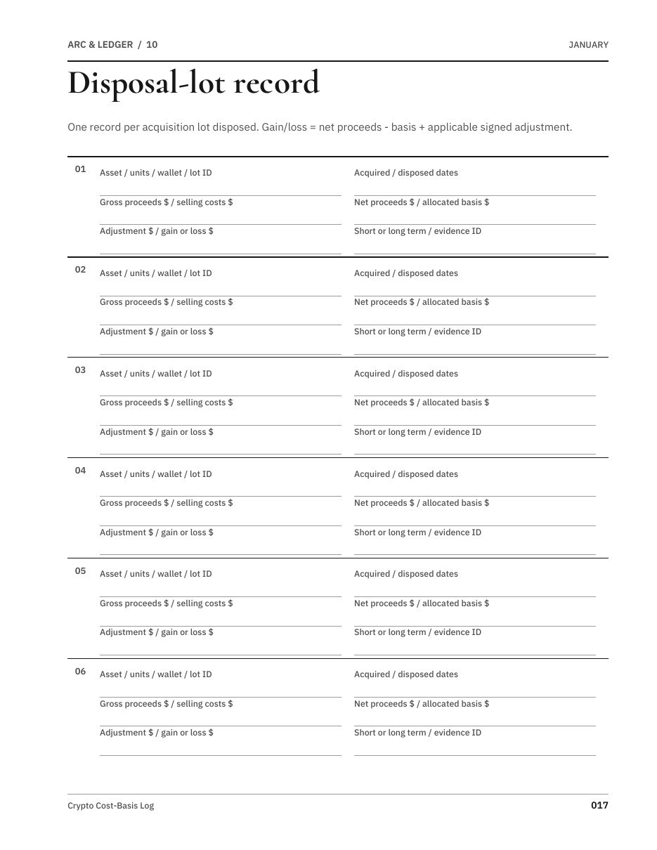 Sample worksheet from Crypto Cost-Basis Log