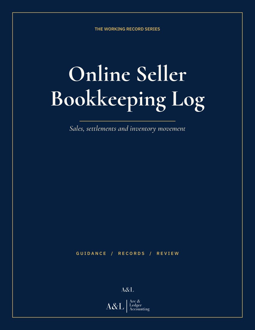 Online Seller Bookkeeping Log front cover